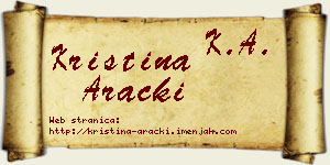 Kristina Aracki vizit kartica